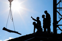 Workers under the midday sun